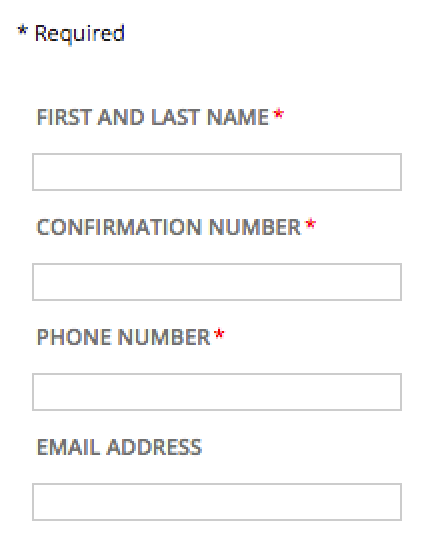 A form with required fields and the instructions for its indicator.
